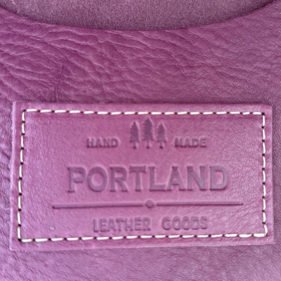Portland Leather Goods Medium Crossbody Mulberry purple EUC bag purse tote - Picture 10 of 10